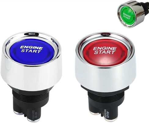 Car Engine Start Push Button, Keyless Start Button Ignition Starter, Fit For All Vehicles, 12V24V 50A(Red) in Saudi Arabia