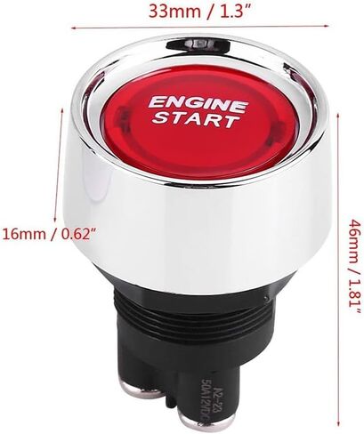 Car Engine Start Push Button, Keyless Start Button Ignition Starter, Fit For All Vehicles, 12V24V 50A(Red) in Saudi Arabia