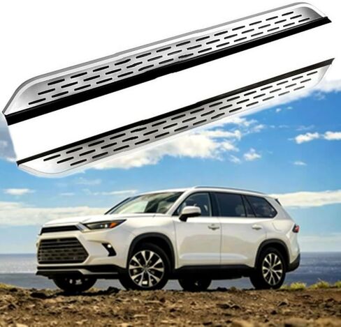 2Pcs Silver Running Boards Side Step Pedal Fits for Toyota Grand Highlander 2023 2024 2025 2026 Fixed Foot Step Pedal Rail Board Stair with Brackets in Saudi Arabia
