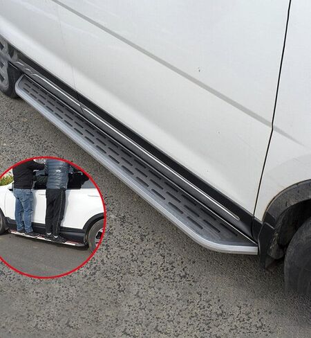 2Pcs Silver Running Boards Side Step Pedal Fits for Toyota Grand Highlander 2023 2024 2025 2026 Fixed Foot Step Pedal Rail Board Stair with Brackets in Saudi Arabia
