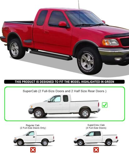 Tuxtreme Running Boards 6-inch Black Compatible with Ford F150 1999-2003 Super Cab 4-Door (Include 04 Heritage) & F250LD 1999-2003 3-Door Light Duty ONLY Stainless Steel (Nerf Bars Side Steps Bars) in Saudi Arabia