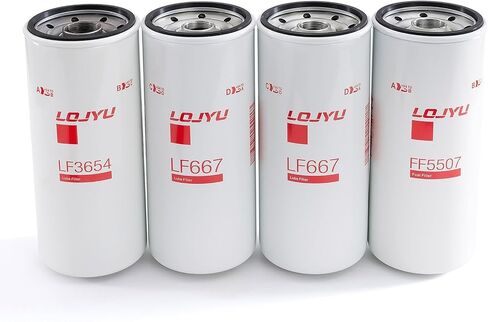 LF667*2 LF3654 FF5507 Oil/Fuel Filter Kit For Volvo Mack D13 13.0L MP8 13.0L For VNL Volvo Mack Granite Pinnacle Anthem Secondary Fuel Water Separator, Replacement model 477556 485GB3191,4 Pcs in Saudi Arabia