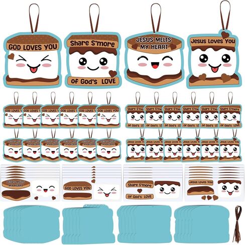 Motipuns Jesus Loves You S'More Ornament Craft Kit DIY Religious Craft for Kids Classroom VBS Vacation Bible Sunday School Church Activities Camping Party Christian Decor(Classic Style) in Kuwait