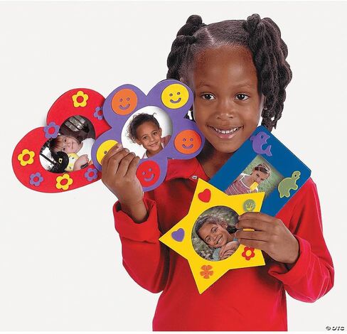 Bulk DIY Foam Picture Frames (30 Frames in Variety of Shapes and 450 Decorating Stickers) Crafts for Kids and Fun Home Activities in Kuwait