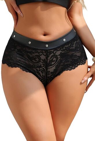 ohyeahlady Women's Underwear Sexy Cheeky Punk Panties Lace Shorts Breathable Boyshorts Briefs S-2XL in Saudi Arabia