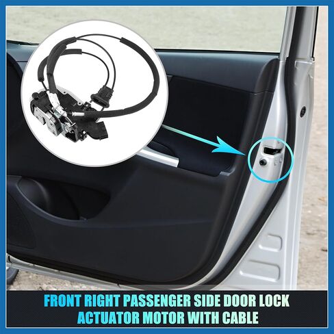 Replacement Front Right Passenger Side Power Door Lock Actuator Motor with Cable for Nissan Murano 09-14 Door Latch Actuator Assembly Replace No.805001AA0A Black Item Replacement in Kuwait