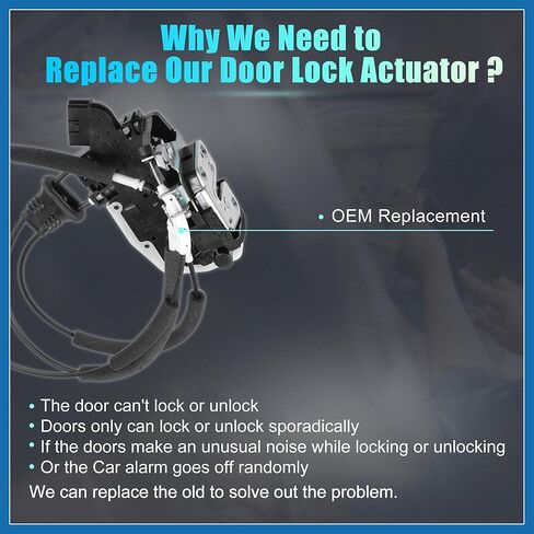 Replacement Front Right Passenger Side Power Door Lock Actuator Motor with Cable for Nissan Murano 09-14 Door Latch Actuator Assembly Replace No.805001AA0A Black Item Replacement in Kuwait