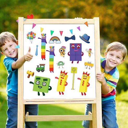 24 Sheets Make a face Number Blocks Stickers,Make Your Own Stickers,Mixed & Matched with 8 Designed Characters(3 of Each) for Party Favors Supplies, Decor,Gift Idea,Reward. in Saudi Arabia