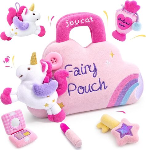 Joycat Baby Toys 0-12 شهرًا، لعبة My First Sports Bag Plush Toy، 4 كرات حسية مع ملعب متعدد الألعاب، خشخشة مجعدة لعمر 0-3-6-9-12 شهرًا لحديثي الولادة على البطن، هدايا ألعاب سفر للأطفال للأولاد والبنات in Kuwait
