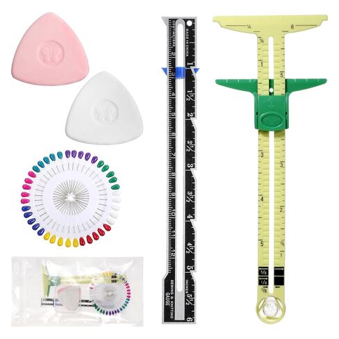5 Pieces Sewing Gauge Measuring Tool Set 5-in-1 Sliding Gauge Measuring Sewing Ruler Fabric Quilting Ruler T-Shaped Hemming Tool for Quilting Knitting Crafting Beginner Supplies Machine Accessories in Saudi Arabia