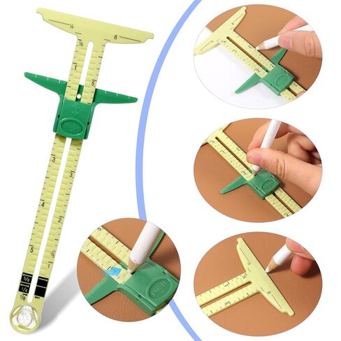 5 Pieces Sewing Gauge Measuring Tool Set 5-in-1 Sliding Gauge Measuring Sewing Ruler Fabric Quilting Ruler T-Shaped Hemming Tool for Quilting Knitting Crafting Beginner Supplies Machine Accessories in Saudi Arabia