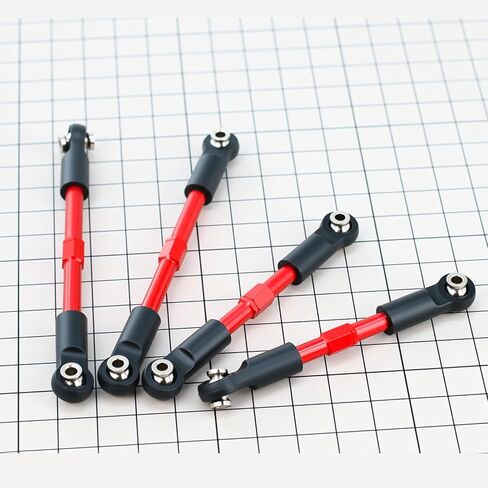 Aluminium Alloy Pull Rod Links Compatible with 1/10 Arrma Gorgon 2WD Fury Vorteks RC Monster Truck (Red) in Saudi Arabia