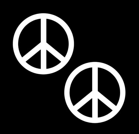 Peace Sign Love Symbol Decal Vinyl Sticker for Car Truck Window Bumper Laptop White 2 Pack in Saudi Arabia
