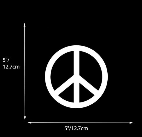 Peace Sign Love Symbol Decal Vinyl Sticker for Car Truck Window Bumper Laptop White 2 Pack in Saudi Arabia