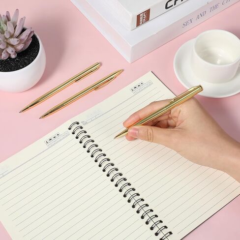 40 Pack Gold Pens Personalized Pens Bulk Custom Metallic Slim Ballpoint Retractable Black Ink 1.0 mm Medium Point for Wedding Business Office Writing Supplies Gifts in Saudi Arabia