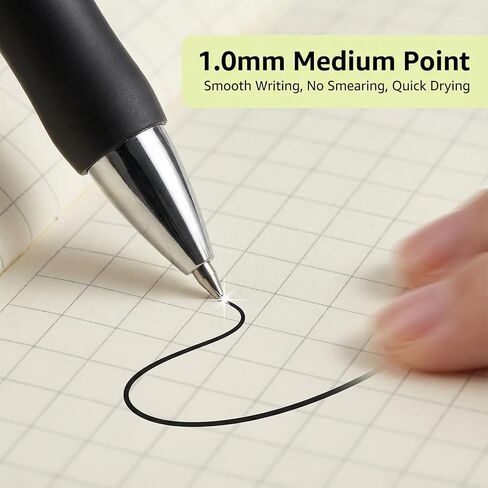 200 Pack Black Ink Retractable Ballpoint Pen 1.0 mm Point Smooth Writing Click Pens for Office Supplies Journal Writing in Saudi Arabia