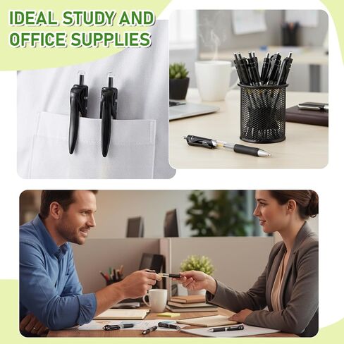 200 Pack Black Ink Retractable Ballpoint Pen 1.0 mm Point Smooth Writing Click Pens for Office Supplies Journal Writing in Saudi Arabia