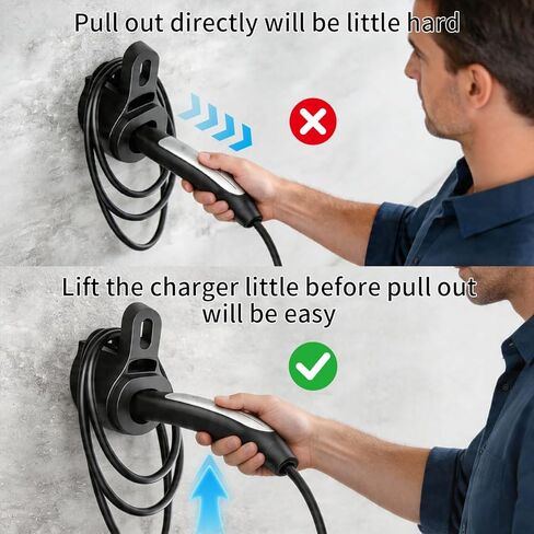 EV Charger Holder for Tesla, Space-Saving NACS Charger Cable Organizer, Wall Mount Electric Cable Organizer Compatible with Tesla Model X/Y/3/S & NACS Chargers in Saudi Arabia