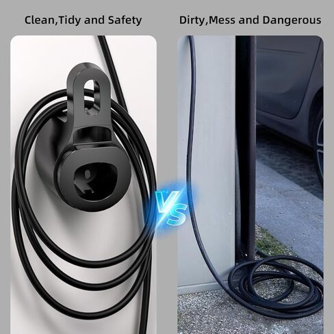EV Charger Holder for Tesla, Space-Saving NACS Charger Cable Organizer, Wall Mount Electric Cable Organizer Compatible with Tesla Model X/Y/3/S & NACS Chargers in Saudi Arabia