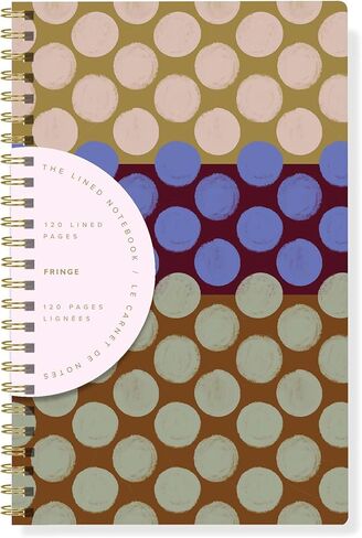 مجلة Fringe Studio Slim Paper Back Spiral Journal، "SO DOTTY" 5.625 بوصة عرض × 8.75 بوصة ارتفاع، 120 صفحة، مجموعة Esprit (931PA001FSC) in Kuwait