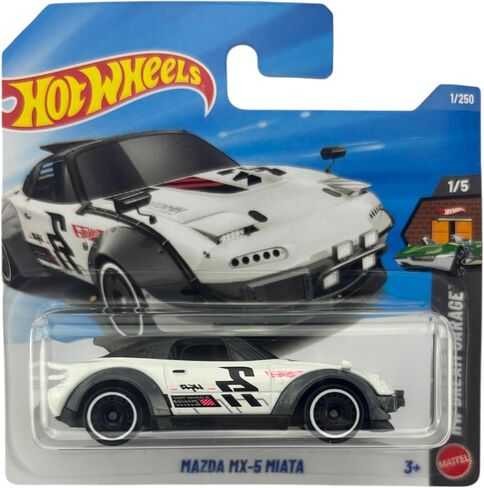 هوت ويلز - مازدا MX-5 مياتا - HW Dream Garage 1/5 - JJJ02 - بطاقة قصيرة - أبيض - ماتيل 2026 - 1:64 - موديل مرخص in Kuwait
