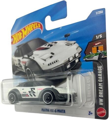 هوت ويلز - مازدا MX-5 مياتا - HW Dream Garage 1/5 - JJJ02 - بطاقة قصيرة - أبيض - ماتيل 2026 - 1:64 - موديل مرخص in Kuwait