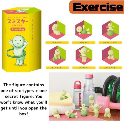 Glow in The Dark Figure 3-Pack Assortment (Yoga, Cheer, Exercising Series - 1 Random Figure Each) & Japanese Mini Cleaning Brush/Mop Set - Collectible Surprise Bundle in Saudi Arabia