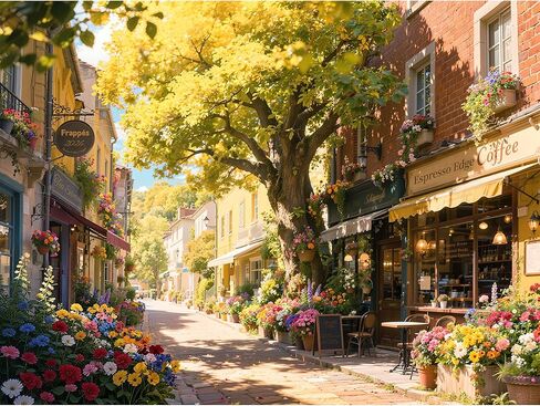 Jigsaw Puzzles for Adults 1000 Pieces, Idyllic Cats on French Country Terrace 28x20 Inch Cozy Garden Scene with Tea Set & Flowers, Relaxing Challenge for Cat Lovers in Saudi Arabia