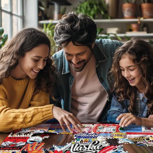 White Mountain 1000 Piece Jigsaw Puzzle Last Frontier State Collage Puzzles with Large Pieces, Gift for Adults and Family 24"x30" - I Love Alaska in Saudi Arabia