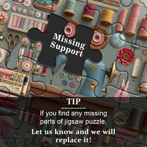 PICKFORU Vintage Sewing Puzzle for Adults 1000 Pieces, Round Sewing Machine Puzzle Features Colorful Buttons Threads Flower, Circular Retro Craft Quilting Jigsaw Puzzle Challenge in Kuwait