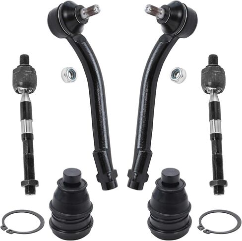 Detroit Axle - Front 6pc Suspension Kit for 2011-2013 Kia Sorento, 2007-2012 Santa Fe, 4 Inner and Outer Tie Rod End Links 2 Lower Ball Joints Replacement in Kuwait