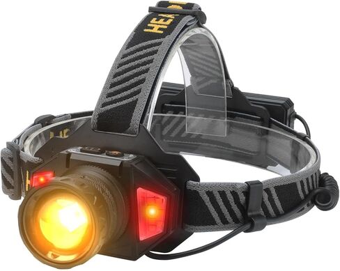 BORUIT B13 LED Rechargeable Headlamp,Super Bright 5000 Lumens 4 Modes Head Lamp,90°Adjustable IPX4 Waterproof Zoomable Headlamp Head Light for Outdoor Running,Camping,Hiking,Emergency Use in Saudi Arabia