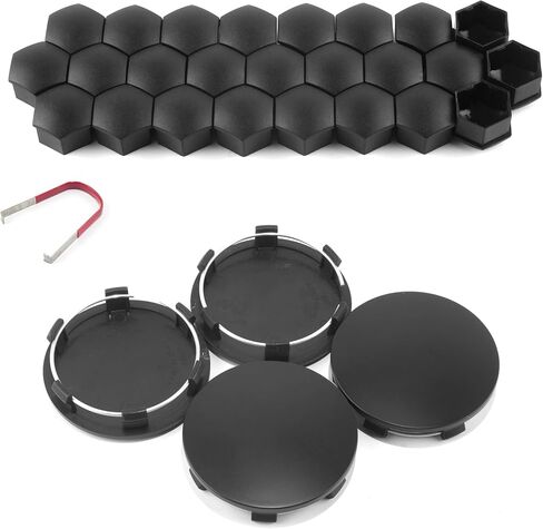 Center Caps and Lug Nut Covers Set for Cybertruck - 4PCS 83MM 3.27Inch Wheel Center Caps Matte Black Wheel Caps with 25PCS Lug Nut Covers in Saudi Arabia
