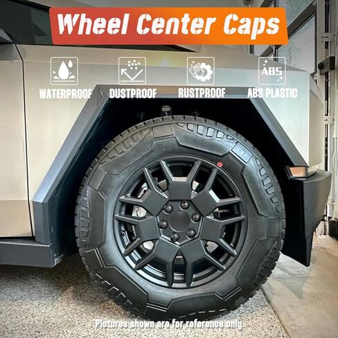 Center Caps and Lug Nut Covers Set for Cybertruck - 4PCS 83MM 3.27Inch Wheel Center Caps Matte Black Wheel Caps with 25PCS Lug Nut Covers in Saudi Arabia