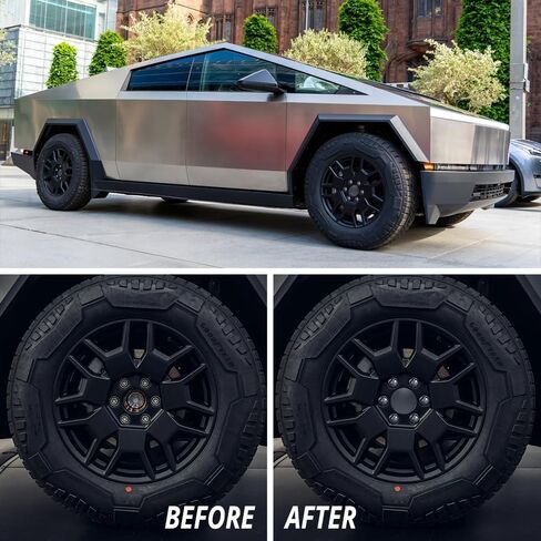 Center Caps and Lug Nut Covers Set for Cybertruck - 4PCS 83MM 3.27Inch Wheel Center Caps Matte Black Wheel Caps with 25PCS Lug Nut Covers in Saudi Arabia