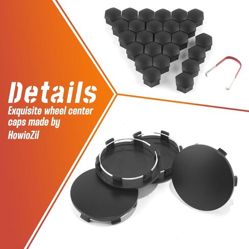 Center Caps and Lug Nut Covers Set for Cybertruck - 4PCS 83MM 3.27Inch Wheel Center Caps Matte Black Wheel Caps with 25PCS Lug Nut Covers in Saudi Arabia