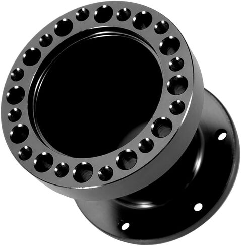 Steering Wheel Spacer Hub 3inch, Car Steering Wheel Hub Adapter Extension Spacer Kit Universal 6 Holes Steering Wheel Spacer for Most Cars Karts Solid Aluminum Spacer (Black) in Kuwait