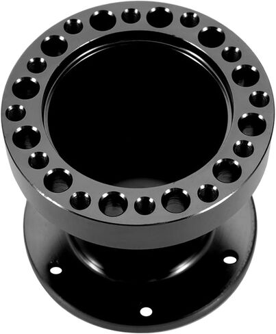 Steering Wheel Spacer Hub 3inch, Car Steering Wheel Hub Adapter Extension Spacer Kit Universal 6 Holes Steering Wheel Spacer for Most Cars Karts Solid Aluminum Spacer (Black) in Kuwait