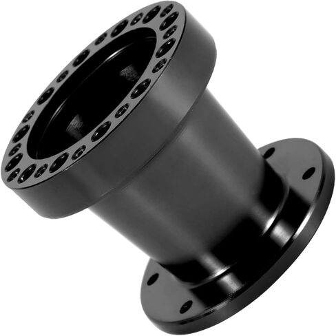 Steering Wheel Spacer Hub 3inch, Car Steering Wheel Hub Adapter Extension Spacer Kit Universal 6 Holes Steering Wheel Spacer for Most Cars Karts Solid Aluminum Spacer (Black) in Kuwait