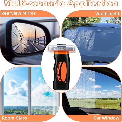 2 PCS Glass Oil Film Remover for Car, Glass Emulsion Cleaner, Roll-On Glass Compound with Cleaning Board for Cars Window, Windshield, Crystal Clear View in Saudi Arabia