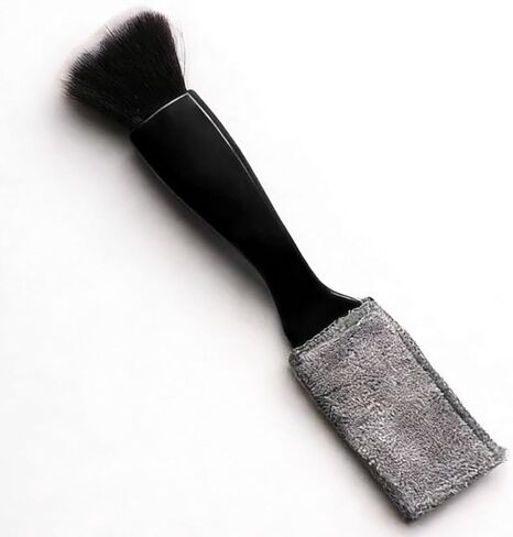 Double Head Brush for Car Clean, 2-in-1 Car Detailing Brush, Portable Auto Duster Interior Cleaning Accessories for Air Vents, Dashboard Screen, Air Conditioning Outlets (Black) in Saudi Arabia