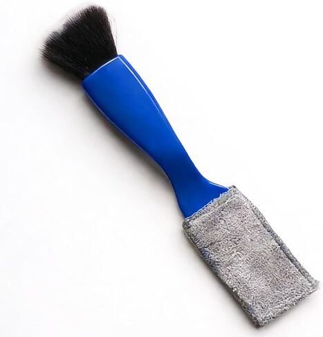 Double Head Brush for Car Clean, 2-in-1 Car Detailing Brush, Portable Auto Duster Interior Cleaning Accessories for Air Vents, Dashboard Screen, Air Conditioning Outlets (Black) in Saudi Arabia