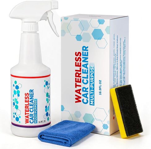 Waterless Car Wash Spray & Wipe Detailer, Exterior Cleaner for Paint Glass Wheels Trim, No Hose Car Wash for Light Dirt, Dust Quick Shine (16.9 Fl Oz) in Saudi Arabia