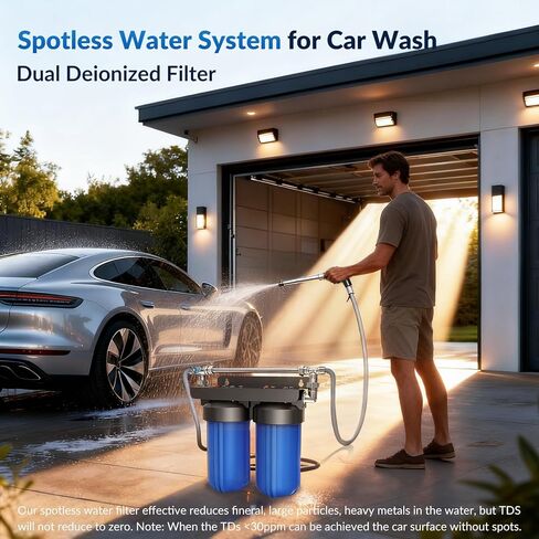 Spotless Water System for Car Wash with Bypass Switch, Deionized Water System for Car Wash with Resin, Spot Free Water Deionizer for Car Washing, Works for Motorcycles, RV, Boats, No Towel Drying ﻿ in Saudi Arabia