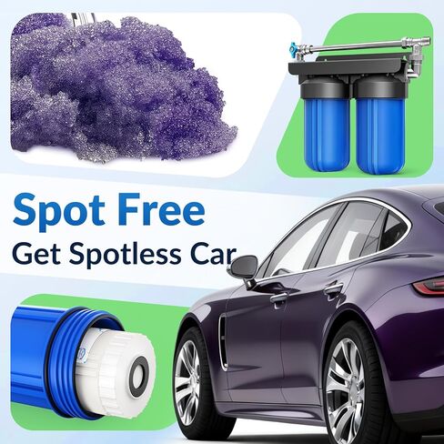 Spotless Water System for Car Wash with Bypass Switch, Deionized Water System for Car Wash with Resin, Spot Free Water Deionizer for Car Washing, Works for Motorcycles, RV, Boats, No Towel Drying ﻿ in Saudi Arabia