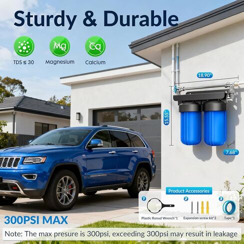 Spotless Water System for Car Wash with Bypass Switch, Deionized Water System for Car Wash with Resin, Spot Free Water Deionizer for Car Washing, Works for Motorcycles, RV, Boats, No Towel Drying ﻿ in Saudi Arabia