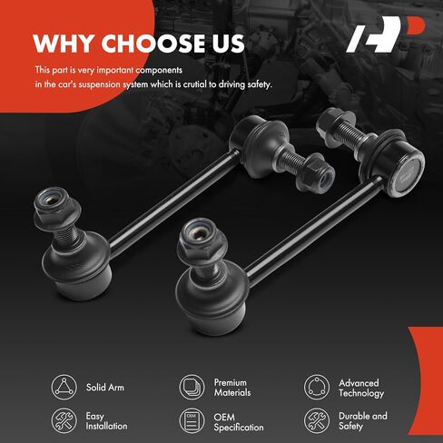A-Premium 2 × وصلات شريط تثبيت أمامية Sway Bar، متوافقة مع Hyundai Genesis 2015-2016 وGenesis G80 2017-2020، RWD in Kuwait