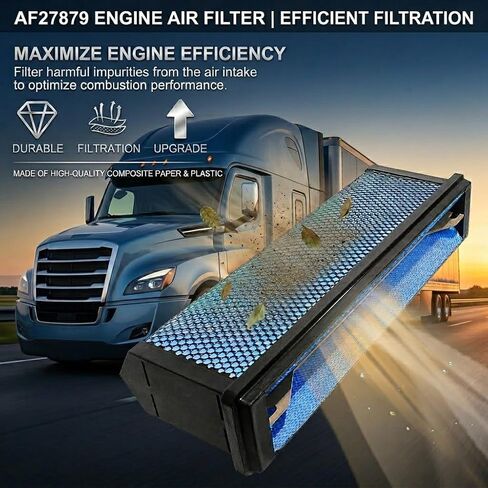 AF27879 Engine Air Filter Compatible with Freightliner 08-17 Cascadia,122SD 2014-2016 Coronado Replaces AF27879 CA5790 83478 P618478 CA11249 LAF6260 in Kuwait