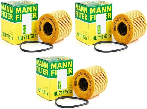 Set of 3 Oil Filters HU71151X for Mini Cooper R55 R56 R57 R58 R59 1.6 L4 in Saudi Arabia
