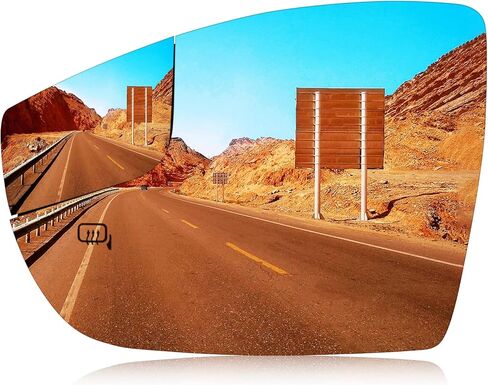 Driver Left Side Heated Convex Mirror Compatible with Ford Focus 2012 2013 2014 2015 2016 2017 2018 Rear View Replacement for CM5Z-17K707-H in Kuwait